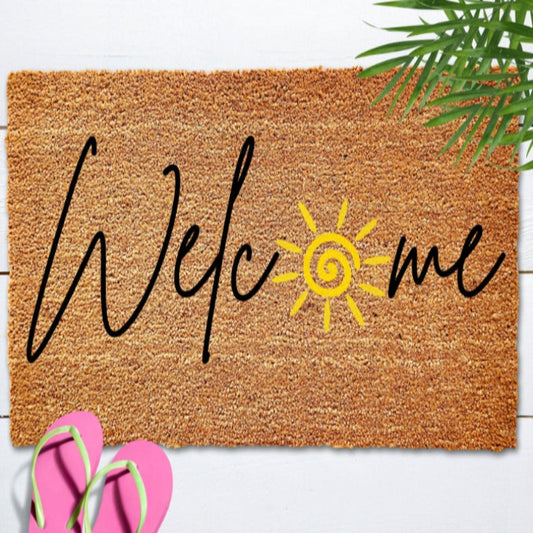 Sunshine Themed Welcome Front Door Mat