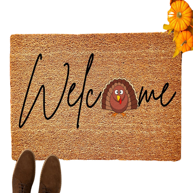 Turkey Welcome Mat For Thanksgiving Decor