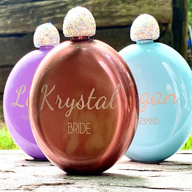 Personalized Bridesmaid Glam Flasks