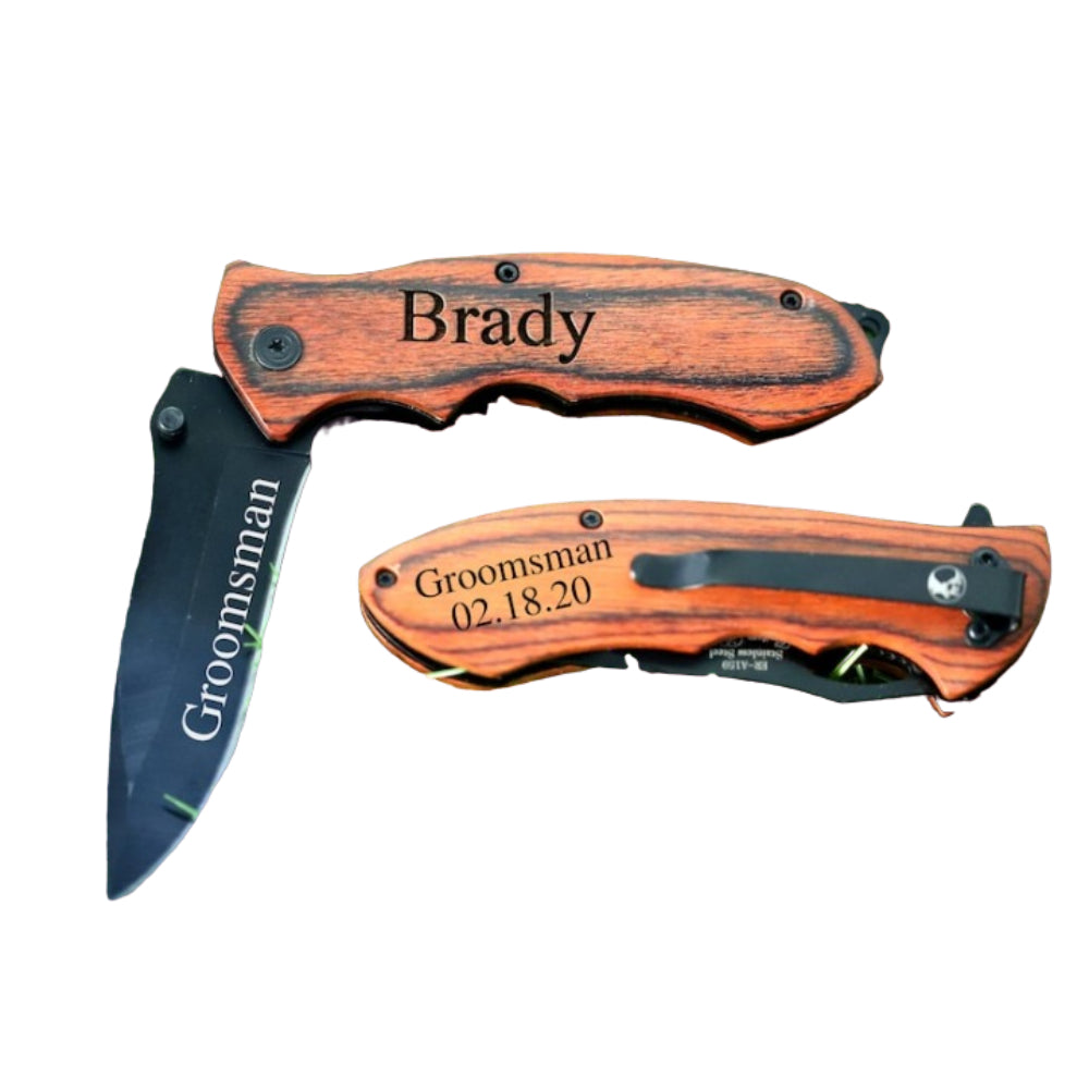 Personalized Engraved Pocket Groomsmen Knife