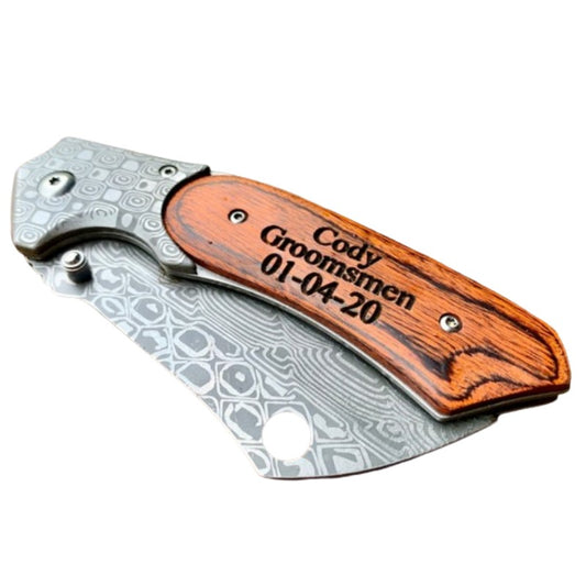 Engraved Pocket Knife Groomsman Gift