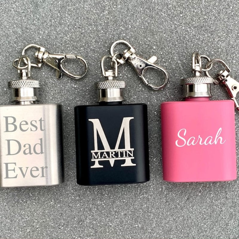 Custom Engraved Flask Keychain