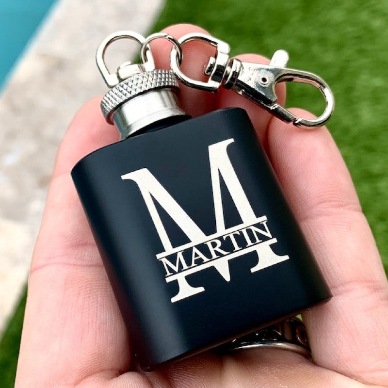 Custom Engraved Flask Keychain