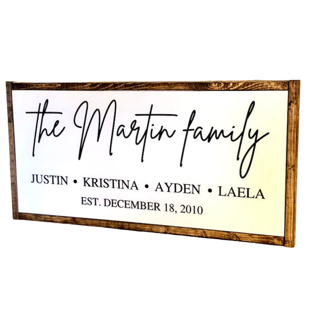 Personalized Printed Wood Family Name