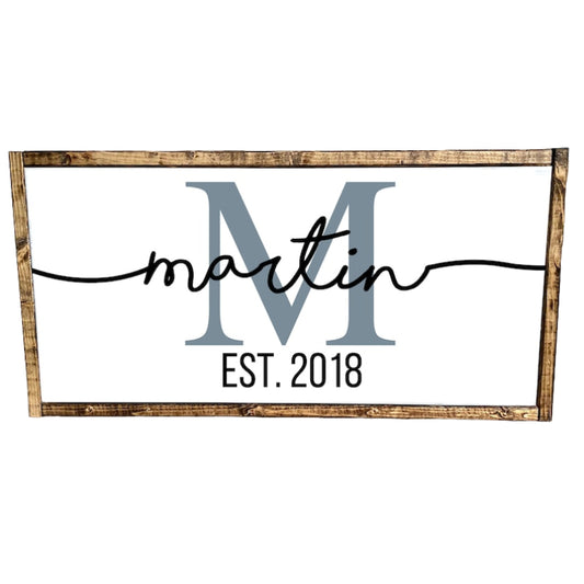 Personalized Family Name Sign Wood