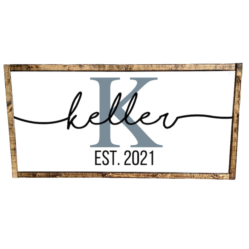 Personalized Family Name Sign Wood