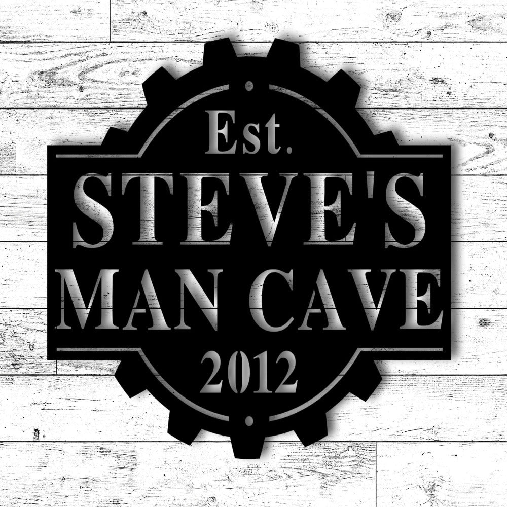 Dads Mancave Personalized Metal Sign