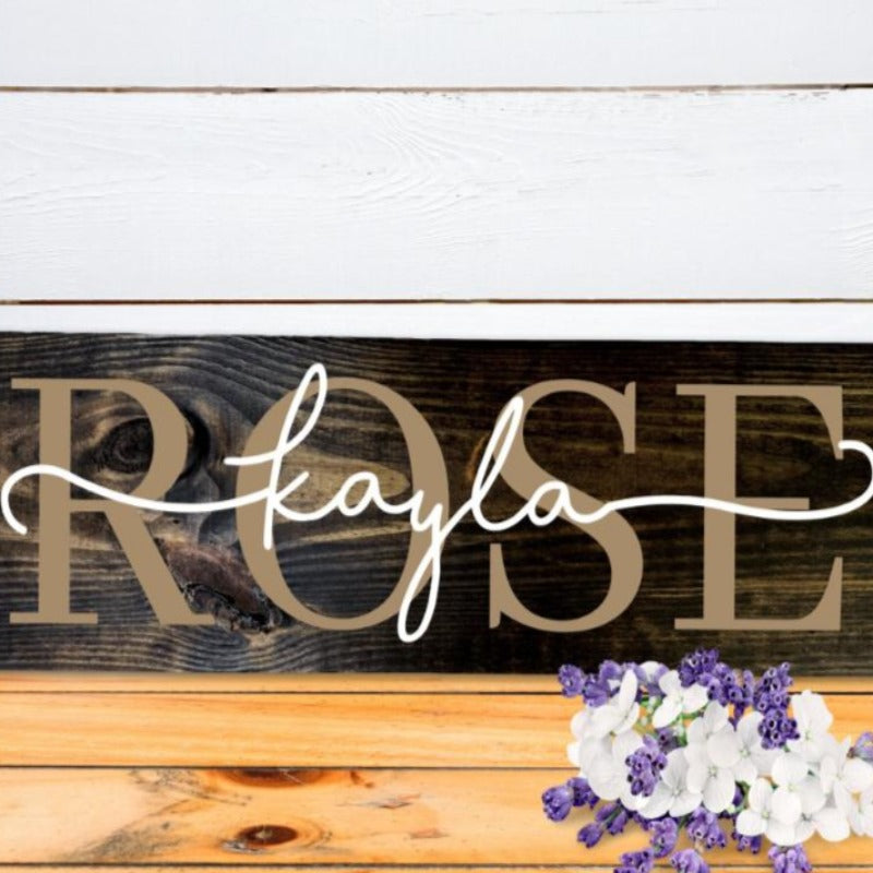Personalized Wooden Name Announcement Sign