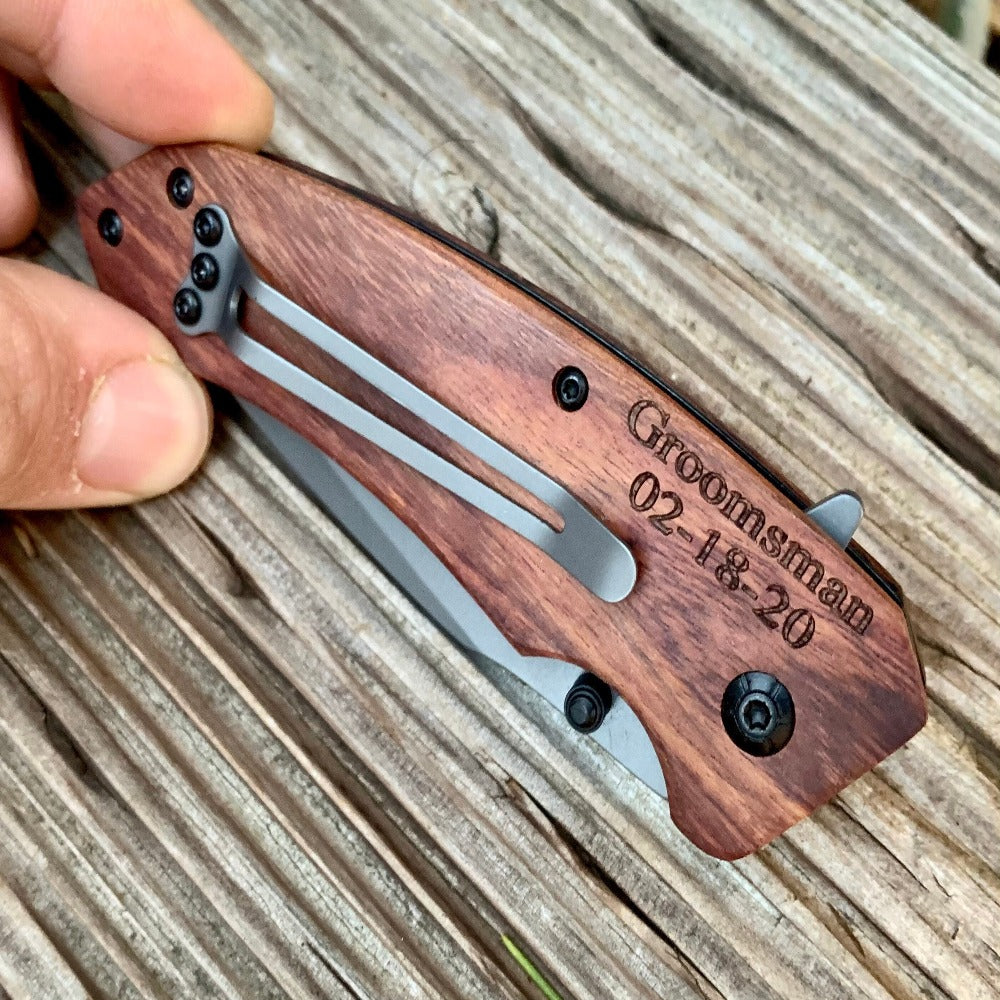 Custom Engraved Knife Groomsmen Gift