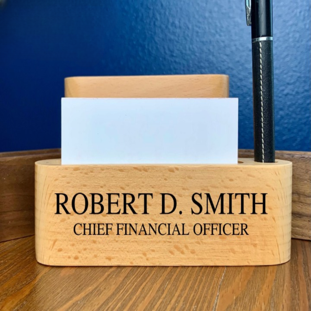 Desk Name Plate With Card Holder