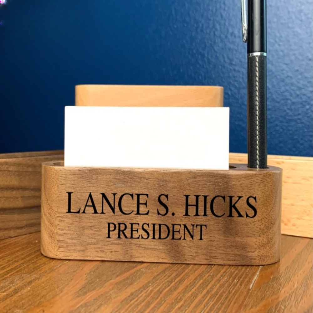 Desk Name Plate With Card Holder