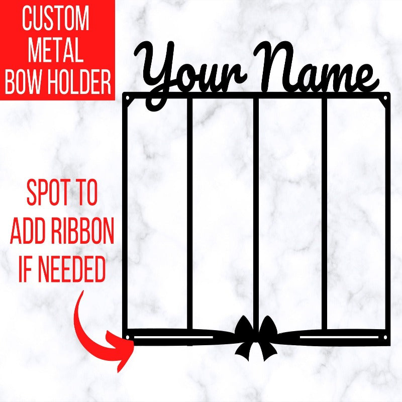 Gift Box Themed Personalized Metal Bow Holder