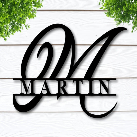 Custom Metal Sign Last Name Elegance