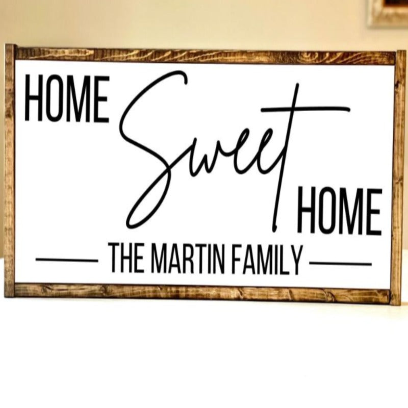 Home Wood Framed Sign