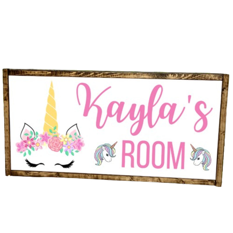 Personalized Unicorn Name Wood Sign