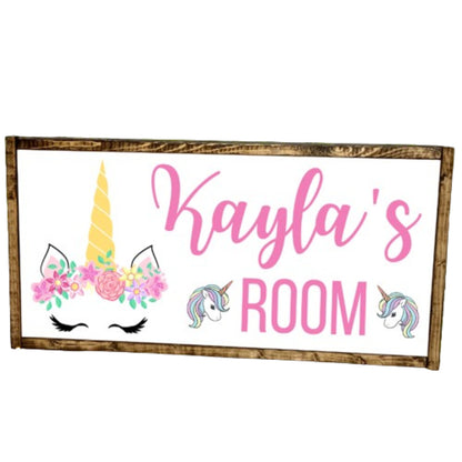 Personalized Unicorn Name Wood Sign