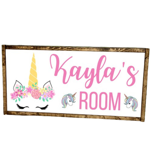 Personalized Unicorn Name Wood Sign