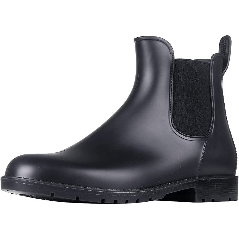 Women's Ankle Rain Boots Waterproof Shiny Chelsea Boots