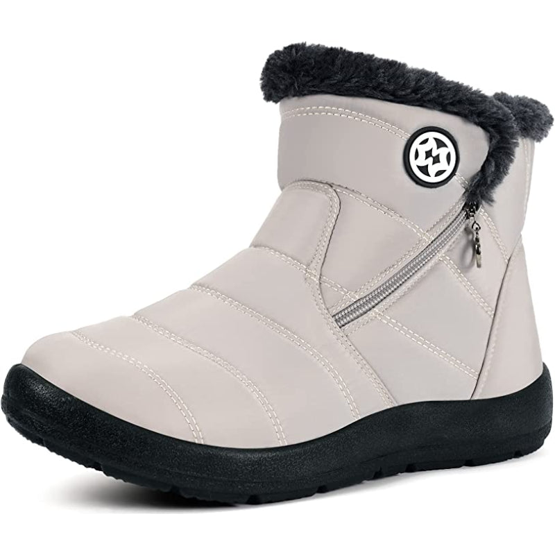 Women Warm Fur Lined Winter Shiny Snow Boots