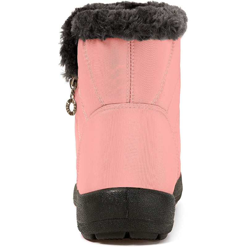 Women Warm Fur Lined Winter Shiny Snow Boots