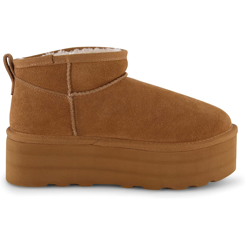 Women's Hippy Genuine Suede Pull On Platform Boot