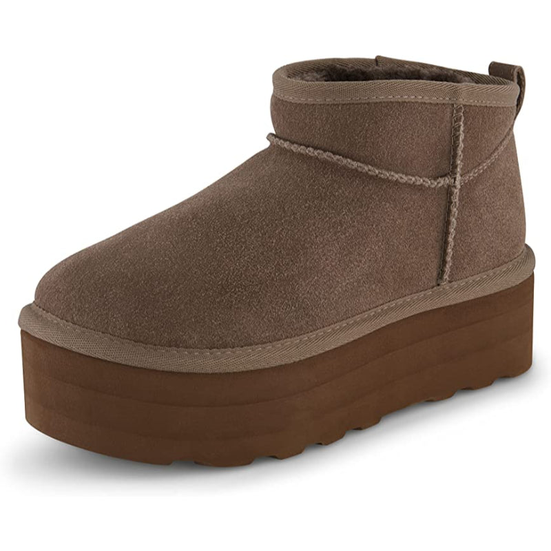 Women's Hippy Genuine Suede Pull On Platform Boot