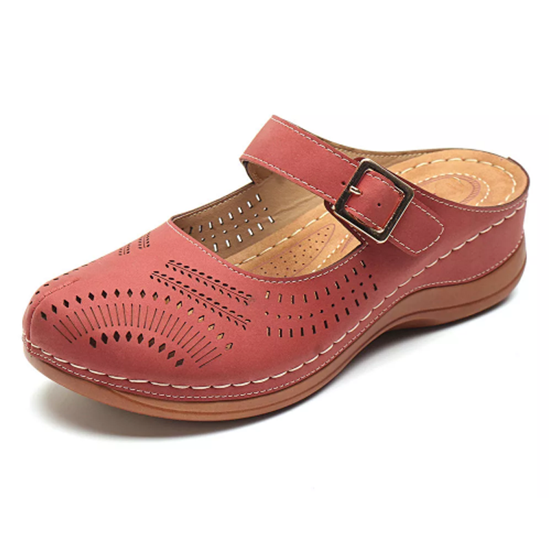 Hallow Out Breathable Slip-On Wedge Sandal