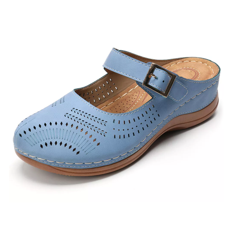 Hallow Out Breathable Slip-On Wedge Sandal